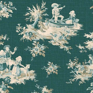 Penny Rose Fabrics Toile de Jouy Emily Hayes C6130 Green