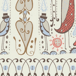 Blend Fabrics Sarah Watts Feather n Stitch 110.101.01.2 Cream