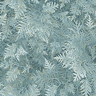 Benartex Chickadees And Berries Grand Fir 4744 55  Blue