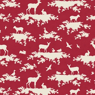 Tilda Fabric Forest Carmine Red 481008 Red