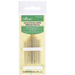 Clover Gold Eye Milliners Needles Size 3,5,7,9  236