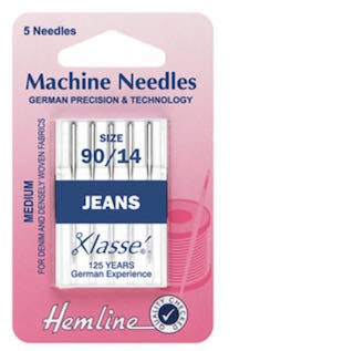 Hemline Machine Needles Jean Med/Heavy 90/14 H103 90