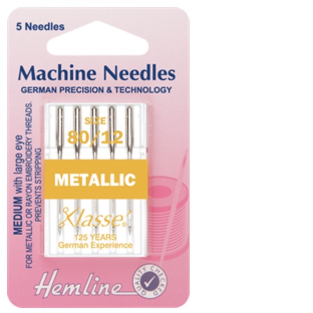 Hemline Machine Needles Universal Metallic H109 80