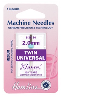 Hemline Machine Needles Twin Universal H110 20
