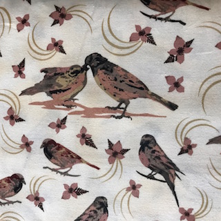 Newcastle Fabrics Julia's Notes Peggy Brown Birds 864-008