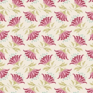 Tilda Fabric Painted Lily Pink 480878 Pink Half Metre